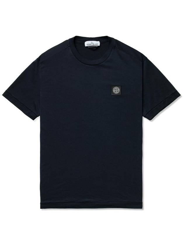 Logo Patch Short Sleeve T-Shirt Navy - STONE ISLAND - BALAAN 2