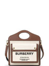 Mini Two-Tone Canvas And Leather Pocket Bag Natural Malt Brown - BURBERRY - BALAAN 2