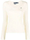 Women's Embroidered Logo Knit Top Cream - POLO RALPH LAUREN - BALAAN 2