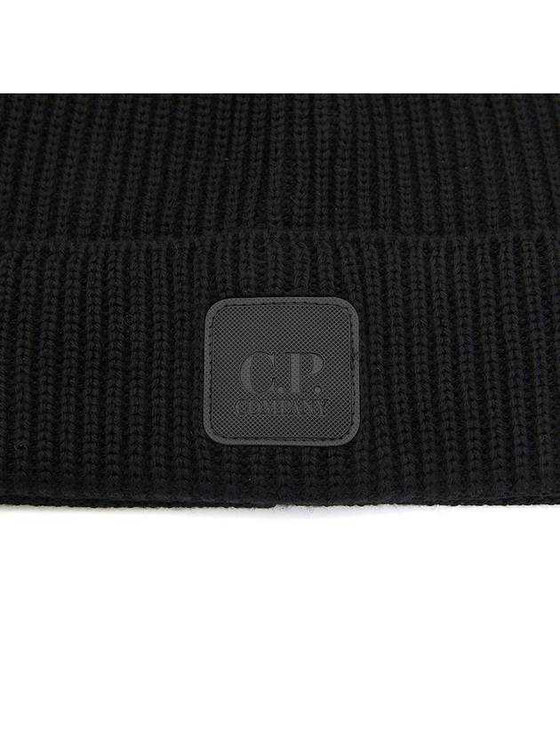 Logo Metropolis Wool Beanie Black - CP COMPANY - BALAAN 5