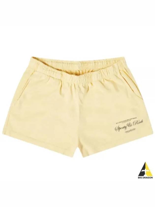 SHORT ALMONDBLACK SH864 logo shorts - SPORTY & RICH - BALAAN 1