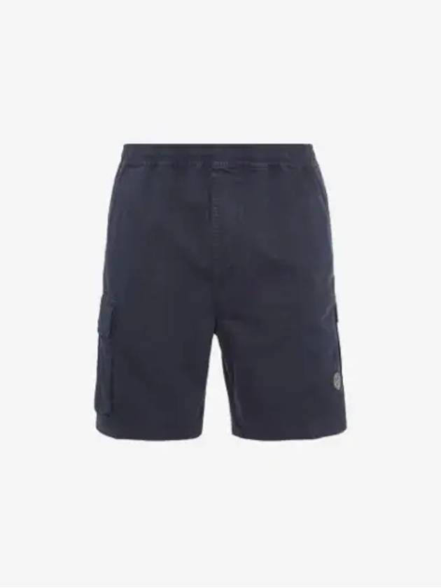 Logo Patch Pocket Banding Bermuda Shorts Navy Blue - STONE ISLAND - BALAAN 2