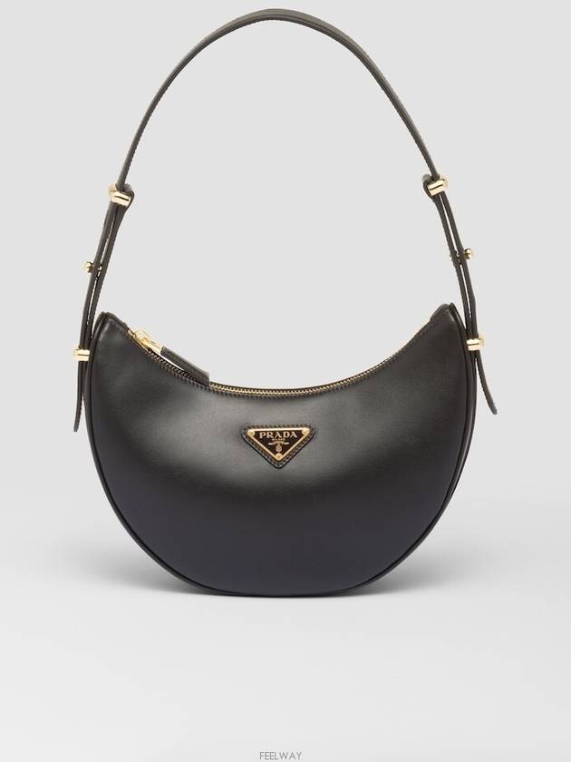 Arque Leather Shoulder Bag Black - PRADA - BALAAN 2