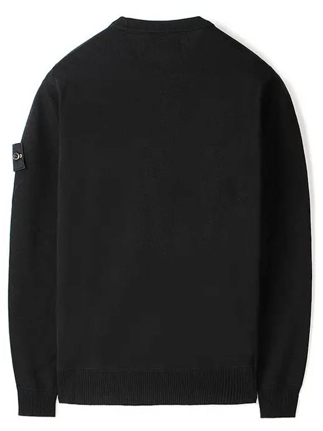 Light Wool Crewneck Knit Top Black - STONE ISLAND - BALAAN 3