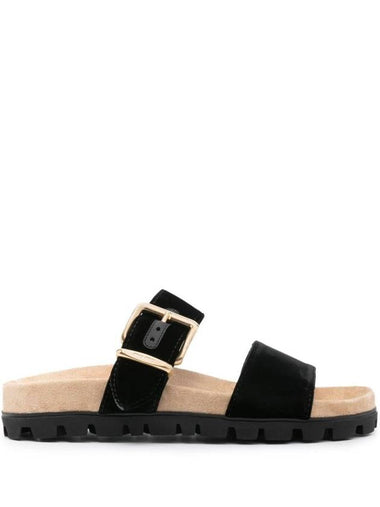 Miu Miu Suede Buckle Sandals - MIU MIU - BALAAN 1