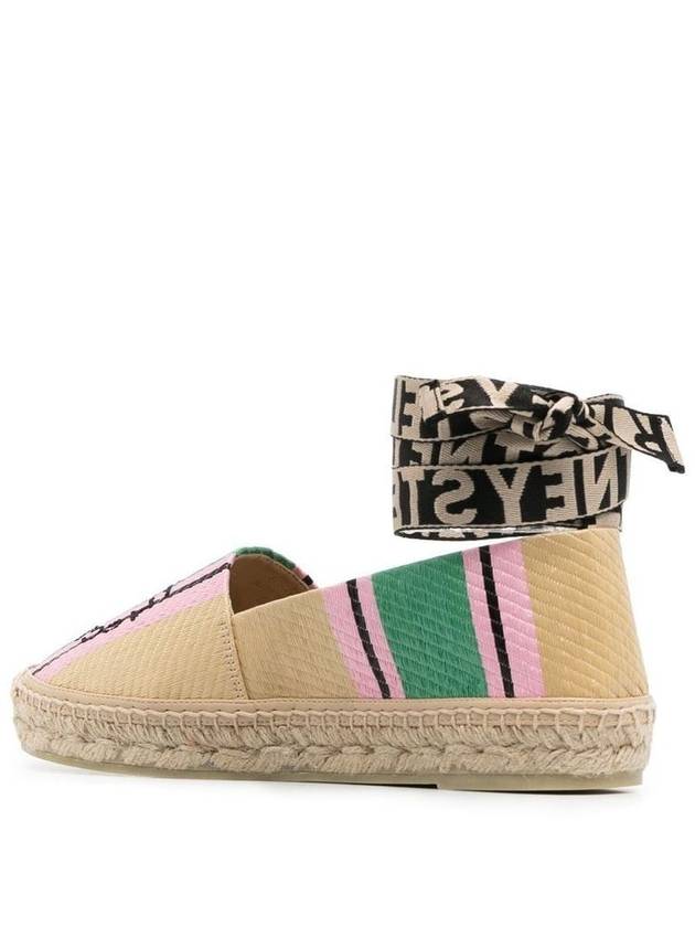 Women's Gaia Striped Raffia Espadrille Natural Green - STELLA MCCARTNEY - BALAAN 3