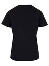 Women's Logo Print Short Sleeve T-Shirt Black - MONCLER - BALAAN 3