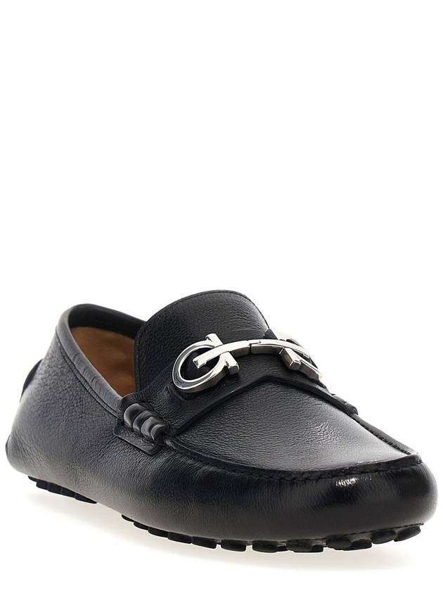 Gancini Ornament Driving Shoes Black - SALVATORE FERRAGAMO - BALAAN 3