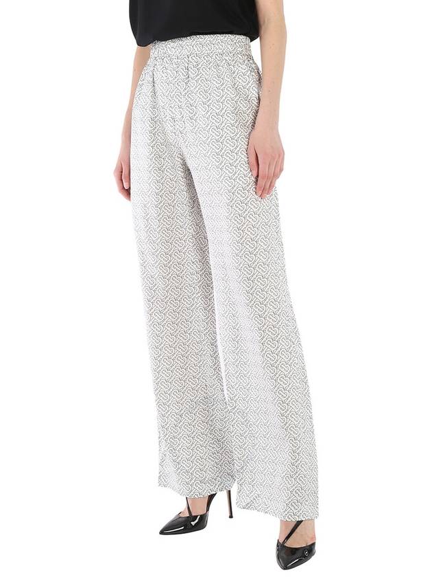 Burberry Seighford Monogram Print Silk-twill Wide-leg Trousers, Brand Size 10 (US Size 8) - BURBERRY - BALAAN 2