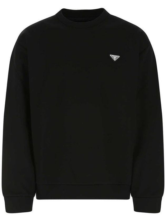 Technical Cotton Sweatshirt Black - PRADA - BALAAN