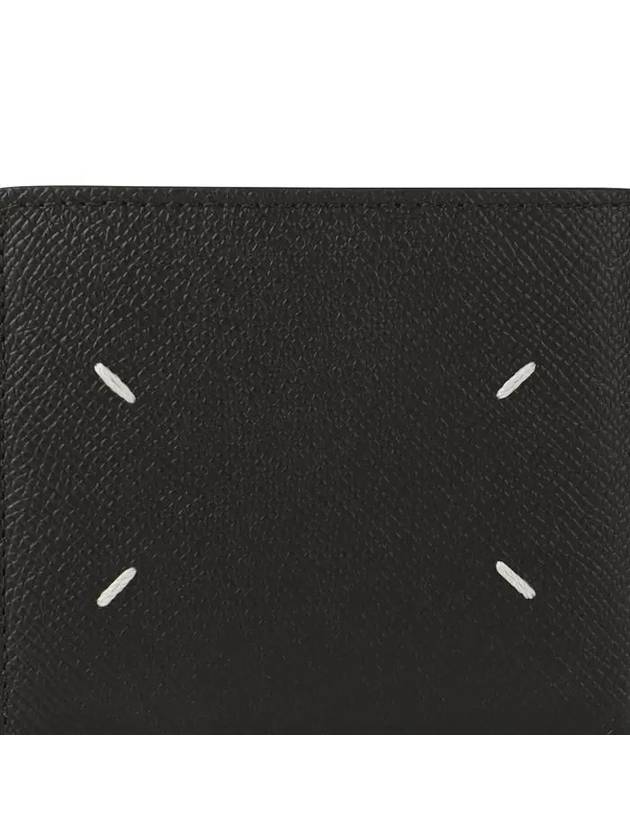 Stitched Bifold Leather Half Wallet Black - MAISON MARGIELA - BALAAN 7