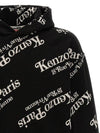 Oversized Genderless Logo All Over Cotton Hoodie Black - KENZO - BALAAN 4