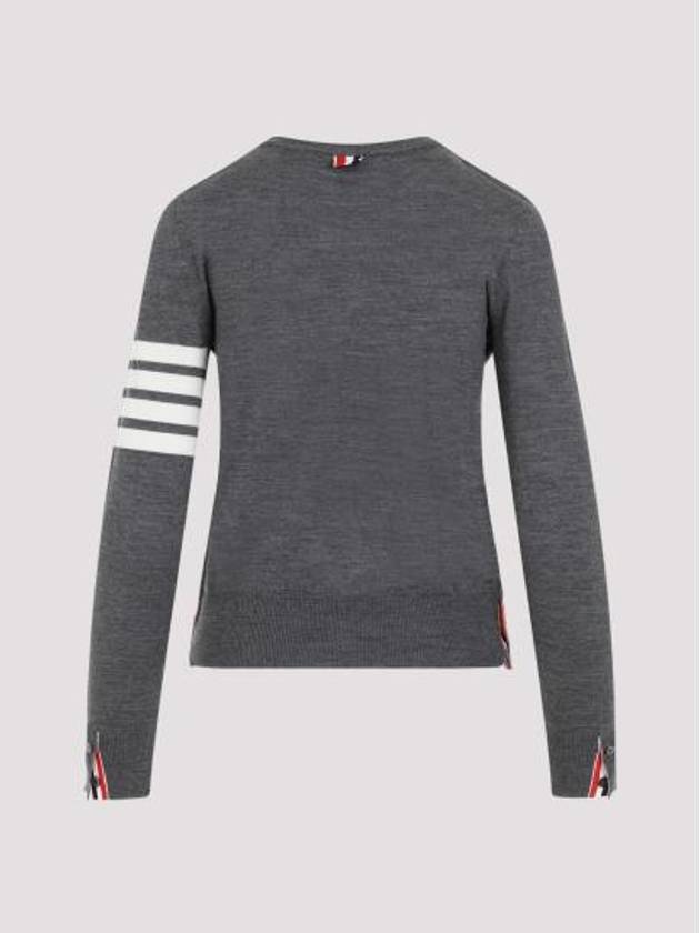 4-Bar Merino Jumper Wool Knit Top Grey - THOM BROWNE - BALAAN 5