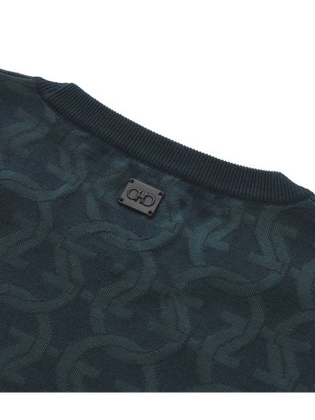 Jacquard Gancini Knit Top Blue - SALVATORE FERRAGAMO - BALAAN 5