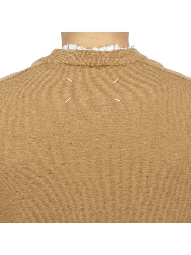 Distressed Layered Wool Knit Top Camel - MAISON MARGIELA - BALAAN 8