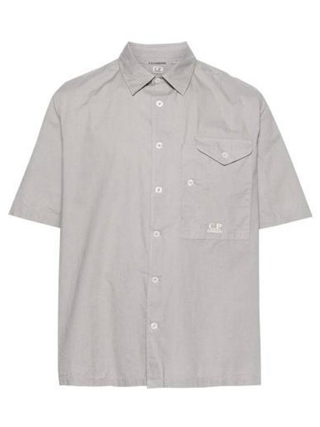 Cotton Popeline Short Sleeve Shirt Grey - CP COMPANY - BALAAN 2