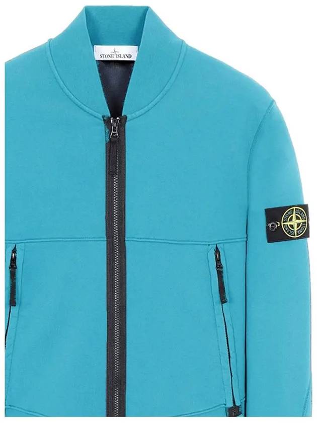 Wappen Patch Zip-up Bomber Jacket Blue - STONE ISLAND - BALAAN 5