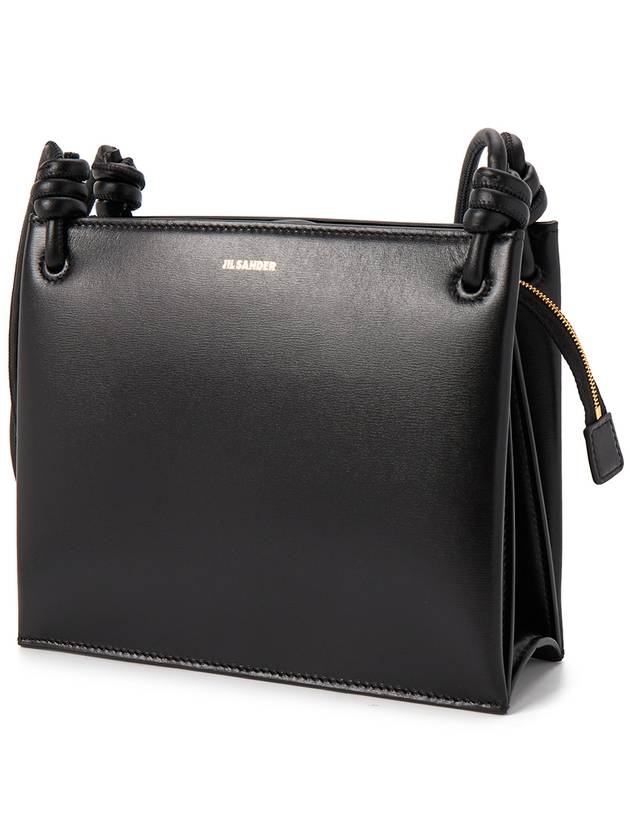 Giro Knotted Leather Small Shoulder Bag Black - JIL SANDER - BALAAN 3