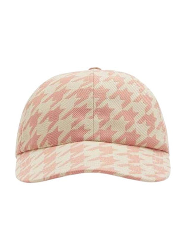 Houndstooth Base Ball Cap Pink - BURBERRY - BALAAN 1