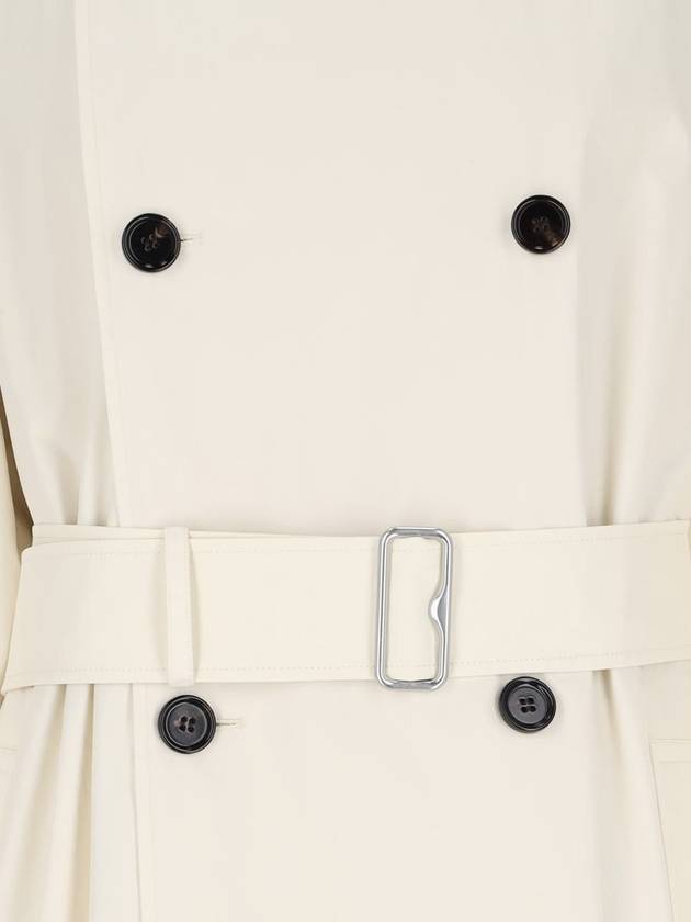 Belted Cotton Gabardine Trench Coat Ivory - BURBERRY - BALAAN 4