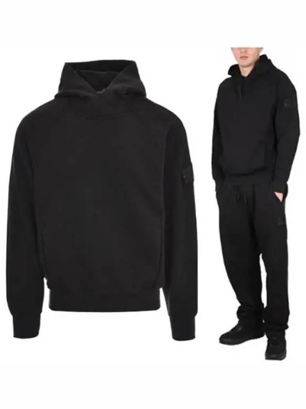 Compass Wappen Patch Cotton Hoodie Black - STONE ISLAND - BALAAN 2