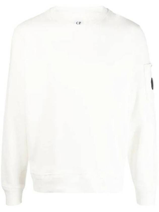 Men's Cotton Fleece Sweatshirt White - CP COMPANY - BALAAN.