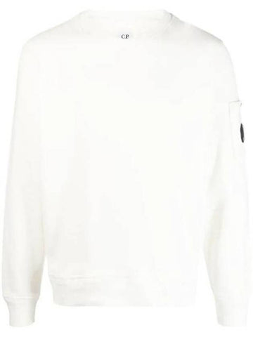 Men's Cotton Fleece Sweatshirt White - CP COMPANY - BALAAN.