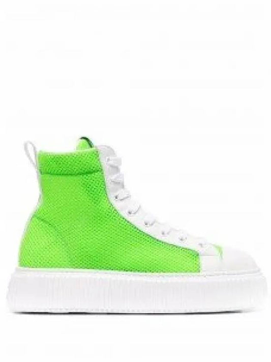 Fabric High Top Sneakers Green - MIU MIU - BALAAN 2
