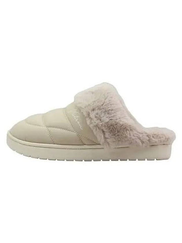 KITSON Angela padded fur slippers beige - KITON - BALAAN 1