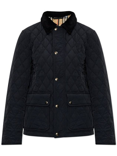 Corduroy Collar Quilted Jacket Black - BURBERRY - BALAAN 2