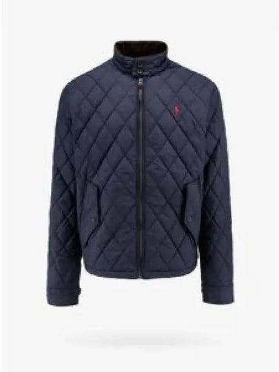 Diamond Quilted Zip Up Jacket Navy - POLO RALPH LAUREN - BALAAN 2