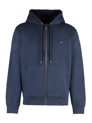 Tonal Fox Head Patch Comfort Zip Up Hoodie Ink Blue - MAISON KITSUNE - BALAAN 1