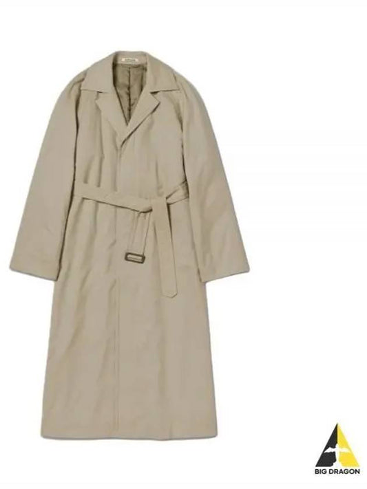 SUPER FINE TROPICAL WOOL CHESTERFIELD PADDED COAT A22AC03TW TOP IVORY BEIGE - AURALEE - BALAAN 1