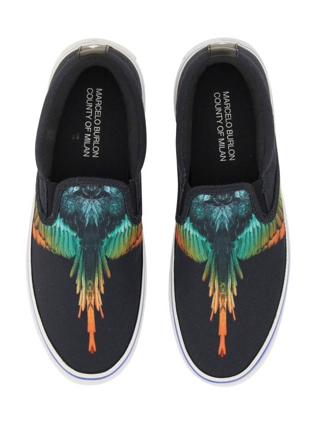 Vulcanized Wings Print Slip-Ons Black - MARCELO BURLON - BALAAN 4