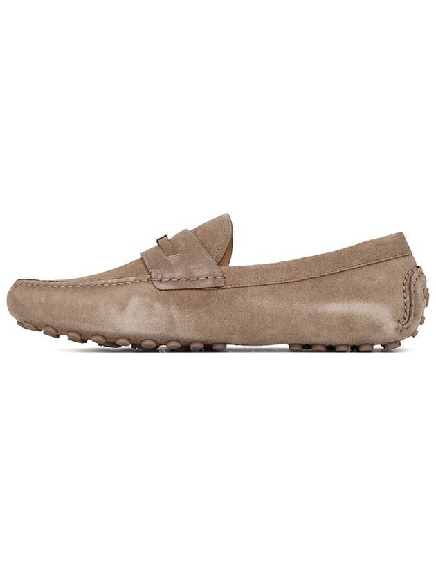 Penny Suede Driving Shoes Beige - SALVATORE FERRAGAMO - BALAAN 3