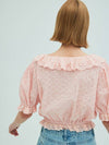 Lace Ruffle Crop Blouse Coral Pink - OPENING SUNSHINE - BALAAN 4