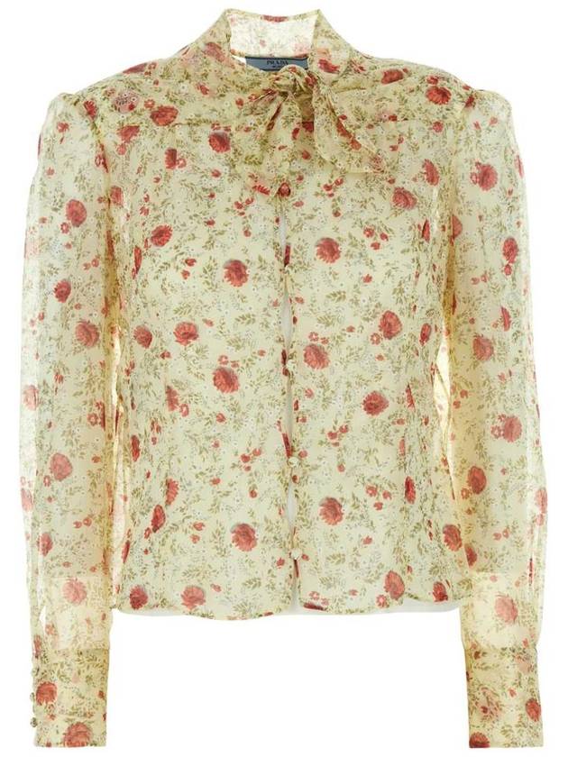 printed chiffon shirt beige - PRADA - BALAAN 2