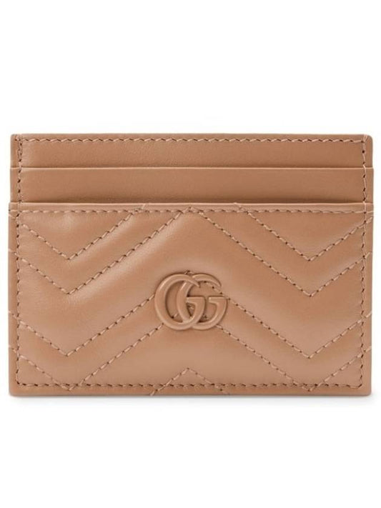 GG Marmont Matelasse 2-tier card wallet rose beige - GUCCI - BALAAN.