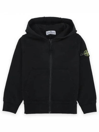 Stone Kids Waffen Patch Cotton Hood Zip up Black 801660740 V0029 10 12A 270205 1101065 - STONE ISLAND - BALAAN 1