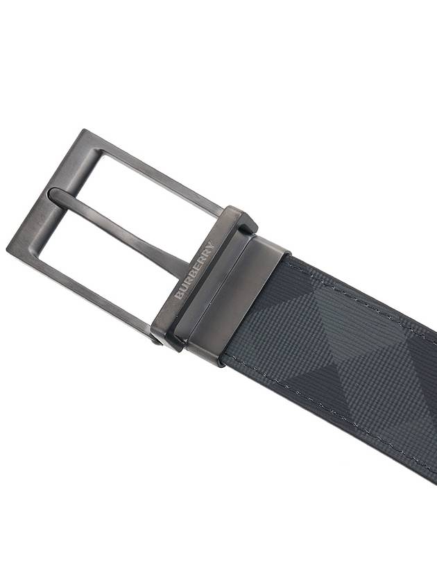 Plaid Motif Leather Belt Grey - BURBERRY - BALAAN 7