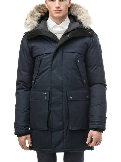 Men's Yatesy Fur Long Padded Parka Navy - NOBIS - BALAAN 2