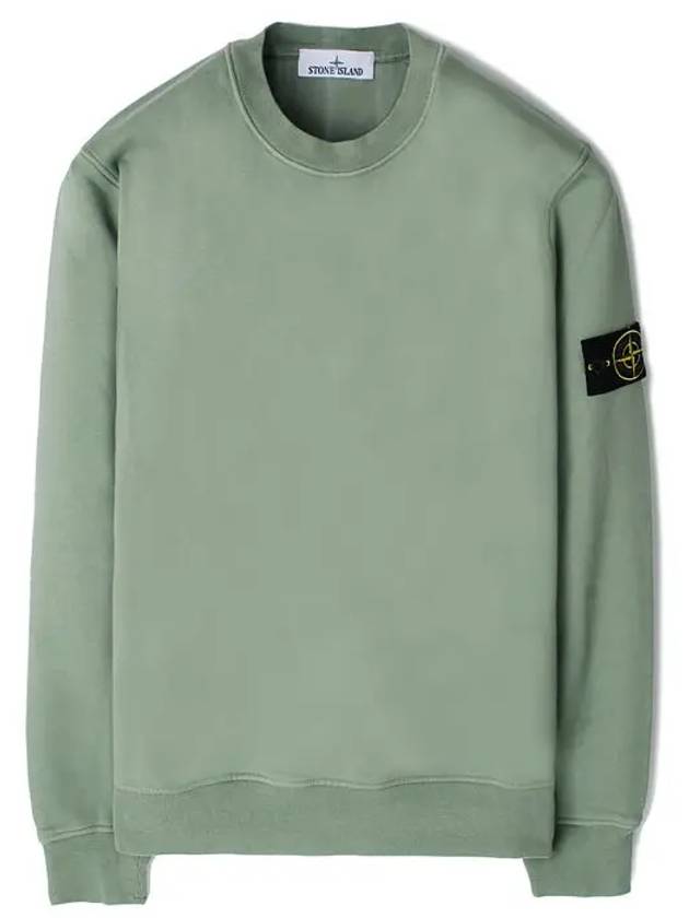 6100044 Organic Cotton Fleece Sweatshirt Sage Green - STONE ISLAND - BALAAN 2