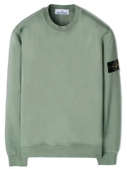 6100044 Organic Cotton Fleece Sweatshirt Sage Green - STONE ISLAND - BALAAN 2