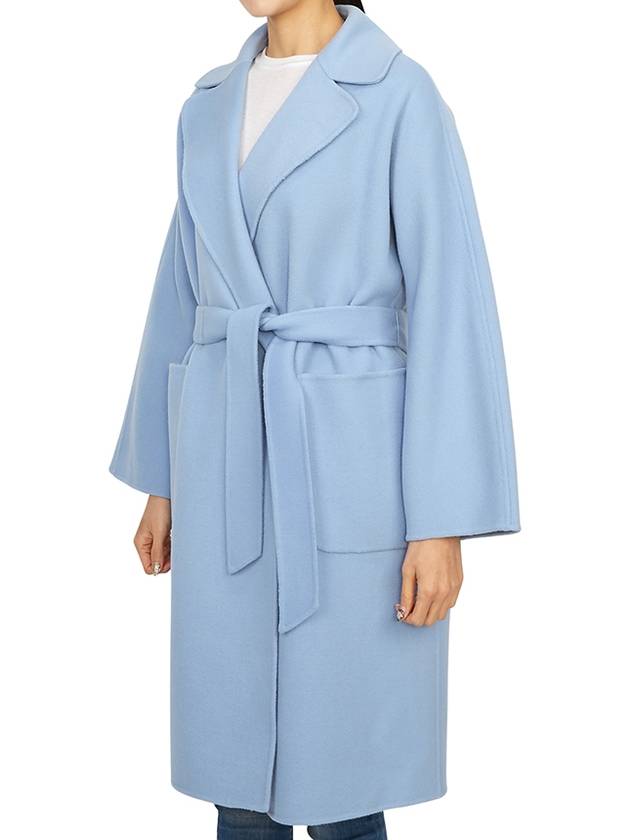 Rovo Wrap Wool Singe Coat Light Blue - MAX MARA - BALAAN 3