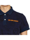 Women's Print Polo Short Sleeve T-Shirt Navy - HORN GARMENT - BALAAN 9