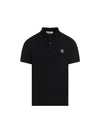 Pique Stretch Cotton Short Sleeve Polo Shirt Black - STONE ISLAND - BALAAN 2