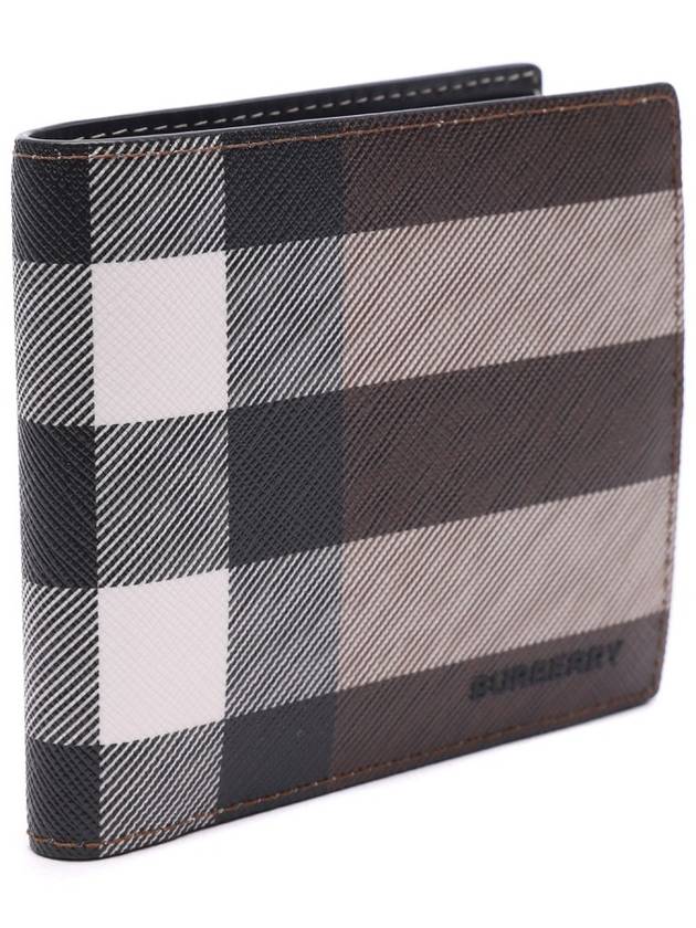 Check Leather International Bifold Wallet Dark Birch Brown - BURBERRY - BALAAN 4