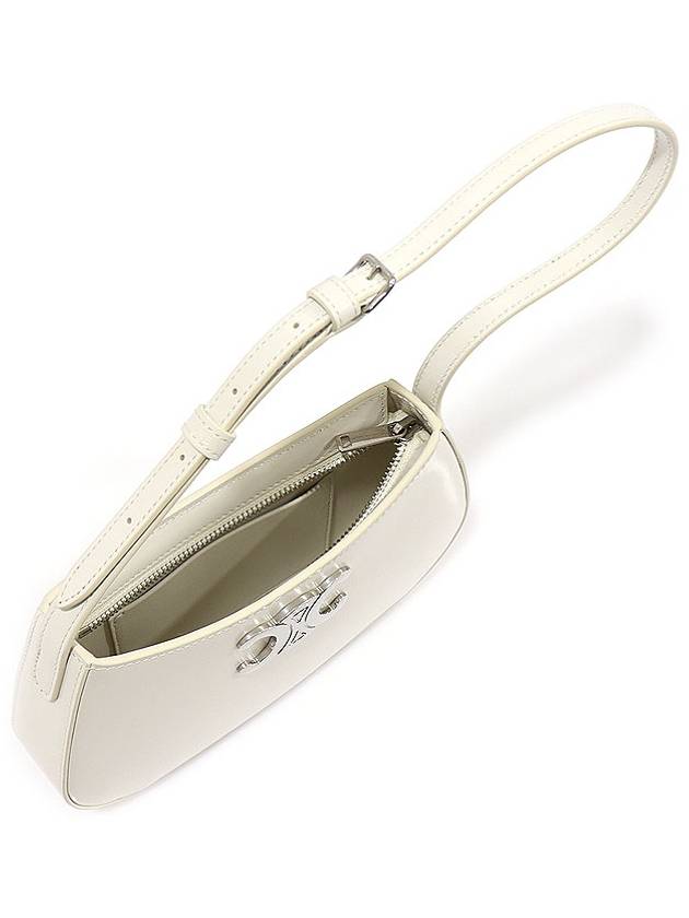 115703BF4 01SI White Shiny Calfskin Silver Triope Medium Tilly Shoulder Bag - CELINE - BALAAN 5