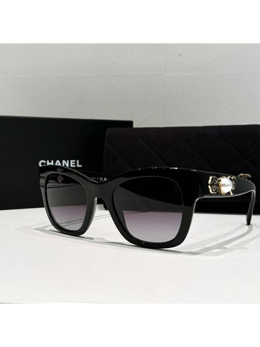 Sunglasses square frame camel pearl heart decoration point - CHANEL - BALAAN 2