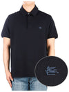 Men's Embroidered Logo Polo Shirt Navy - ETRO - BALAAN 2